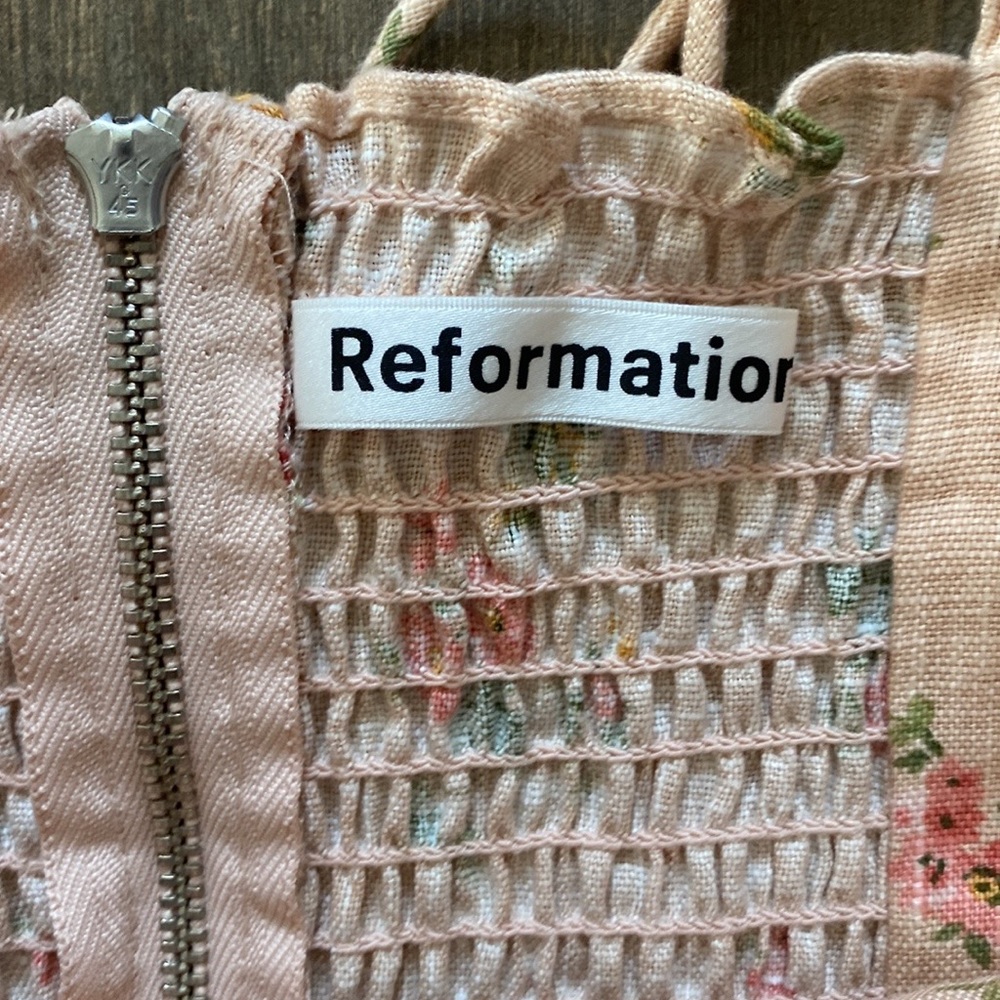 NEW Reformation Andie Linen Dress - Penelope Size 12 - Picture 7 of 9